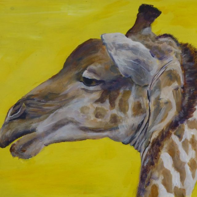 No, No, the Left Sides’s the Best Giraffe neck and head turned - Acrylic Painting