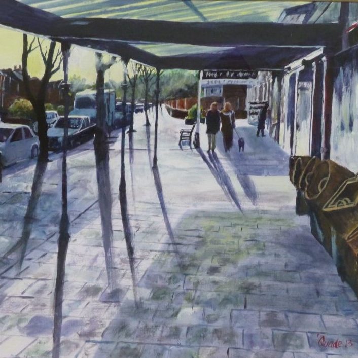 Birkdale Village, Southport. Acrylic painting