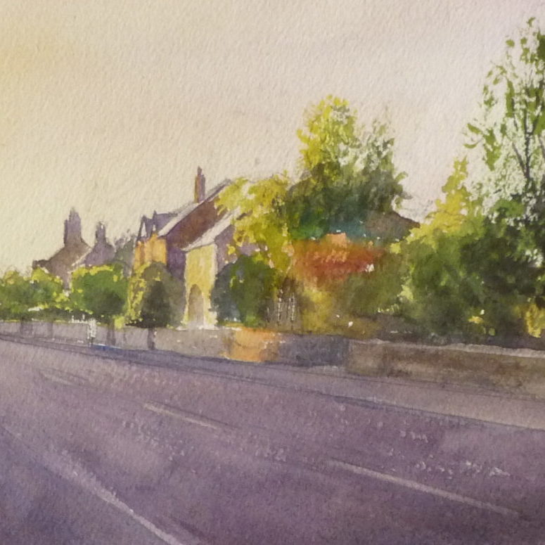 Little Crosby, Liverpool, morning light. Watercolour painting