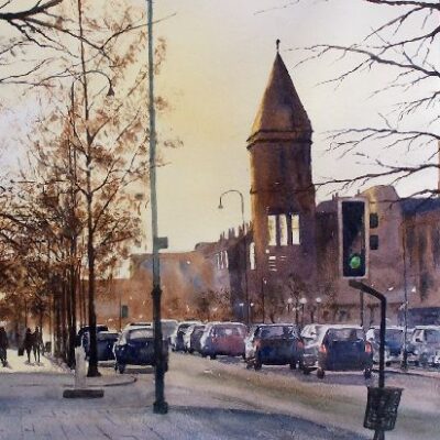 Southport-Lord Street; watercolour painting Southport-Lord Street; watercolour painting